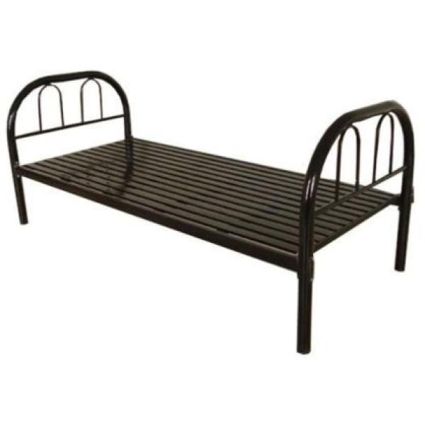 سرير مفرد من الصلب، أسود - 90 × 190