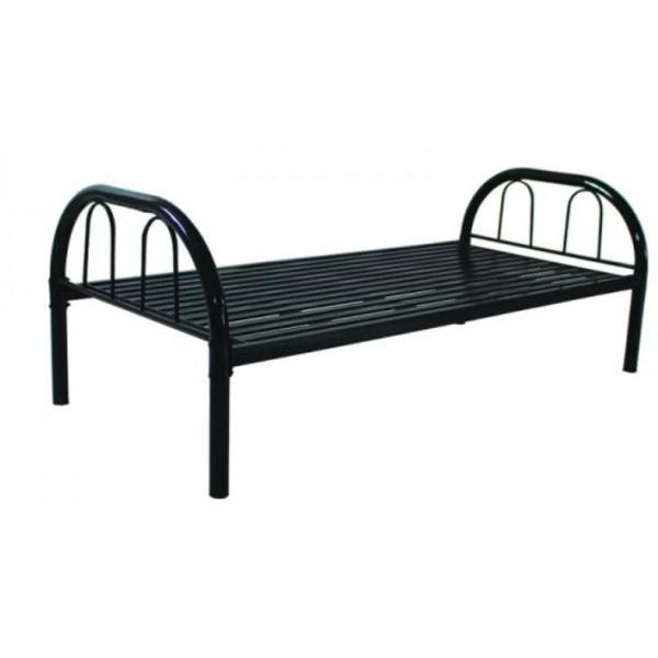 سرير مفرد من الصلب، أسود - 90 × 190